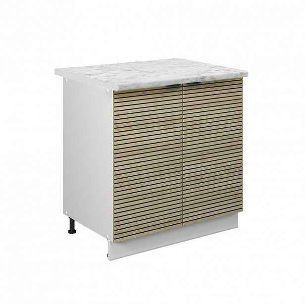 Vicco SPODNÍ SKŘÍŇKA KUCHYŇSKÉ LINKY Fame-Line, Dubový panel/Bílá, 80 cm pracovná doska Mramor
