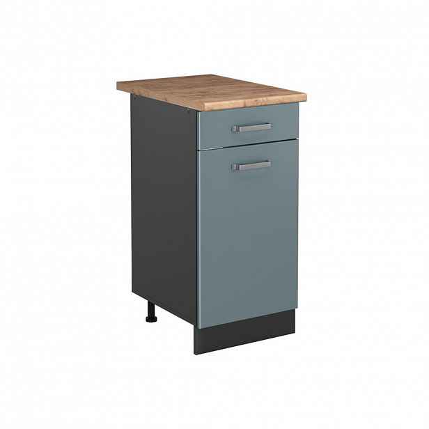 Vicco SPODNÍ SKŘÍŇKA KUCHYŇSKÉ LINKY R-Line, Modrošedá/Antracit, 40 cm pracovná doska Dub Goldkraft