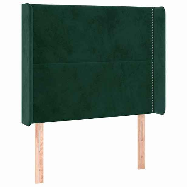 vidaXL Čelo postele typu ušák tmavě zelená 103x16x118/128 cm samet