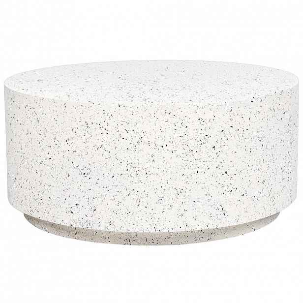 Beliani ZAHRADNÍ Přístavný stolek Beton bílý Terrazzo Look kulatý 90 cm Trezzo