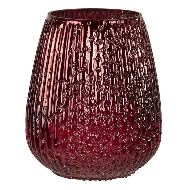 Červený bublinkový skleněný svícen Bubble L - Ø 13*13 cm Clayre & Eef