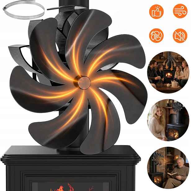 Krbový Ventilátor Na Spalinový Potrubí Magnetic 7 Lopatek S Nastavitelným Úhlem