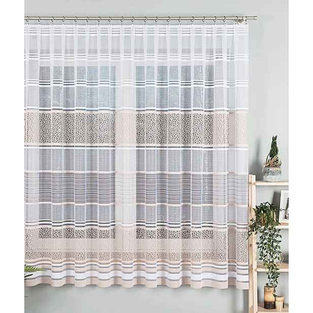 Mg Záclona Bílá se vzorem Zlatá 17834M 350x180cm Šitá S Páskou