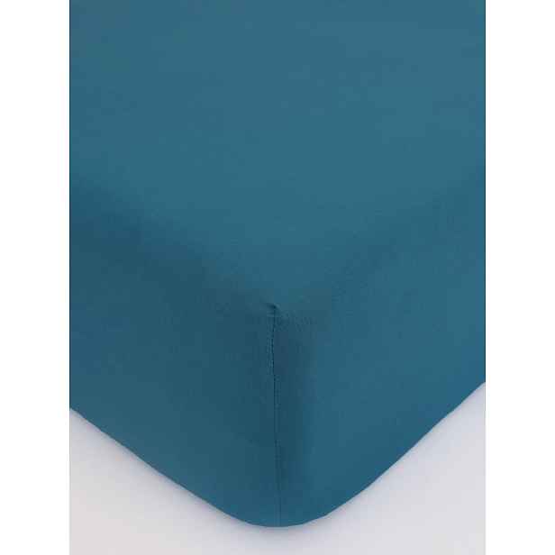 MKLuzkoviny.cz Jersey prostěradlo s elastanem Deluxe 160 × 200 cm – petrolejová