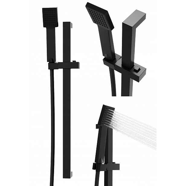 Sprchový Set Černá Sprchová Tyč ZN3 Sprchová Hlavice Komplet Koupelna