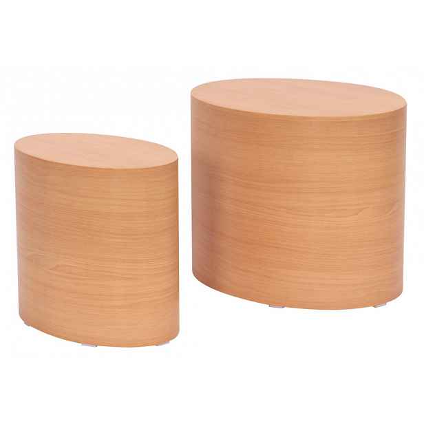 Sada oválných stolků Alvo, buk, 2 ks