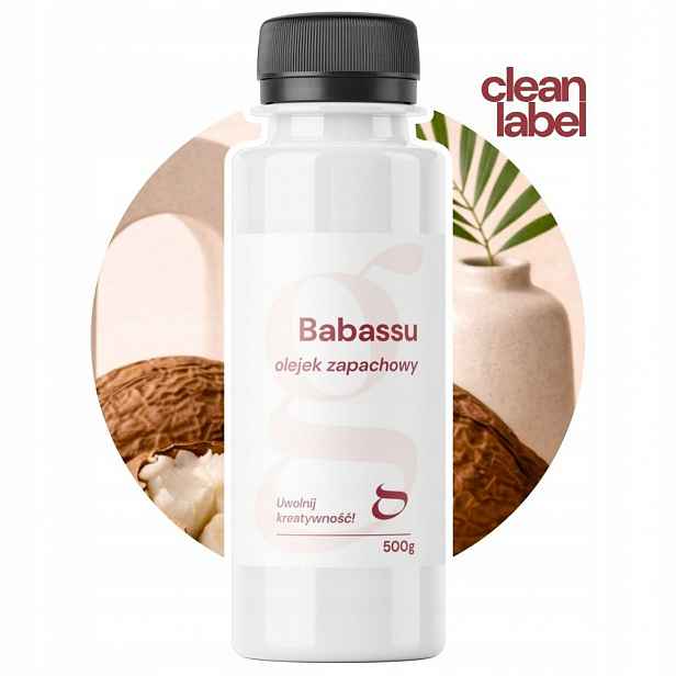 Vonný olej Babassu pro svíčky s mýdlovým voskem, velká láhev clean label 500 g