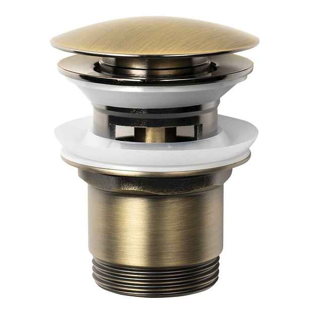 Aqualine Umyvadlová výpust 5/4“, click-clack, velká zátka, 30-45mm, tmavý bronz