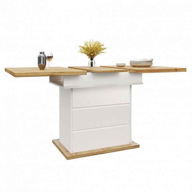 FLIEKS JÍDELNÍ STŮL rozkládací 110-140cm vinotéka zásuvka