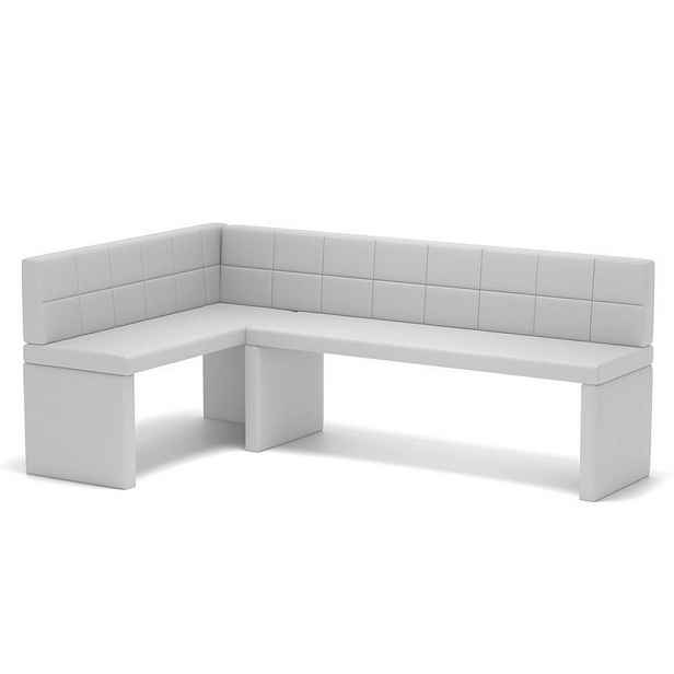 Idohome ROHOVÁ LAVICE MELVIN levá ekokůže, 142/196 cm, bílá