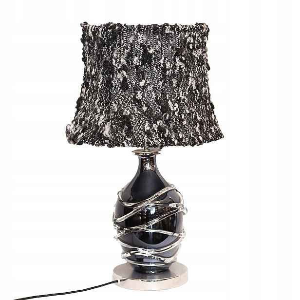 Moderní černá skleněná látková lampa
