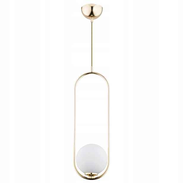 Moderní dekorativní závěsná lampa ze zlata, bílá, skleněná, 16 cm Alfa