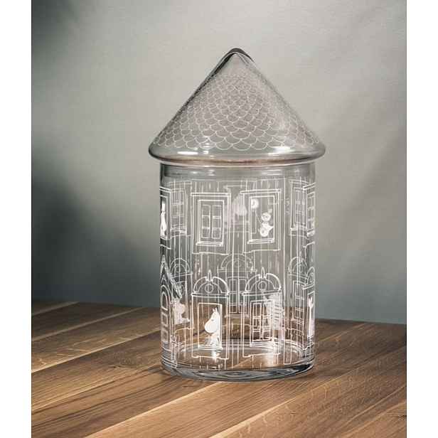 Skleněná sklenice Dům Mumínků 30,5 cm Mumínci Moominhouse Muurla