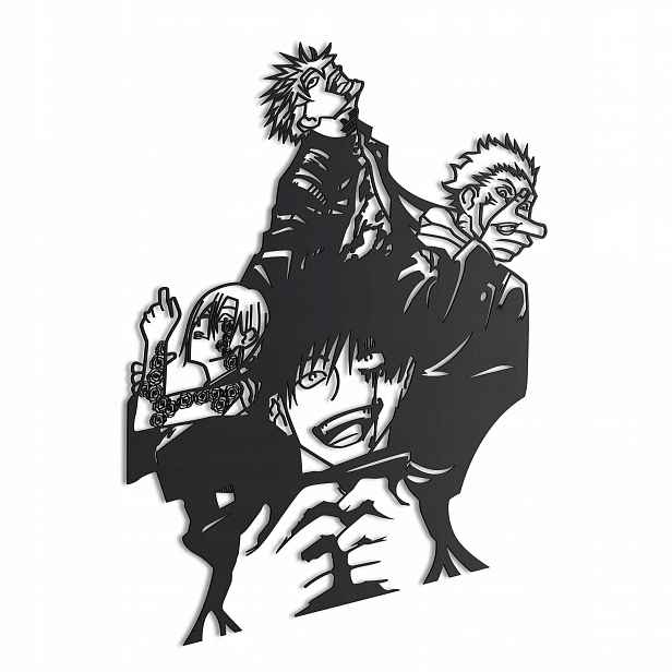 Dřevěný 3D obraz Anime Jujutsu Kaisen Nástěnný Dárek XL