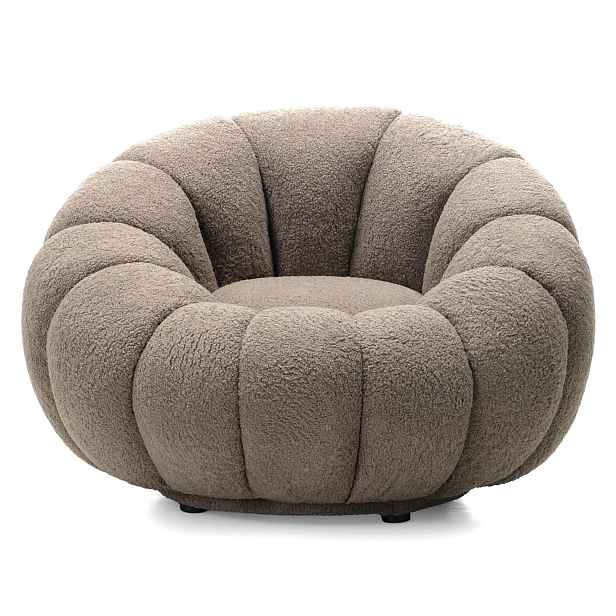Hector Designové otočné křeslo Venezia bouclé cappuccino