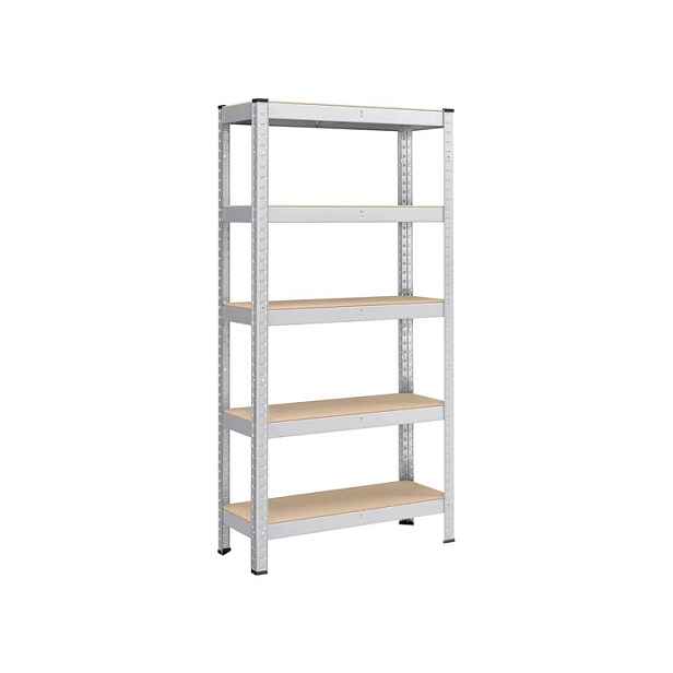 Skladový regál police organizér stabilmy 75 x 150 x 30 cm stříbrný