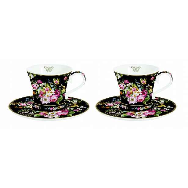 Šálky na espresso 2+2 80 ml Květy Blooming