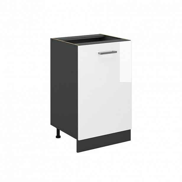 Vicco SPODNÍ SKŘÍŇKA KUCHYŇSKÉ LINKY R-Line, Bílá vysoký lesk/Antracit, 50 cm bez pracovní desky