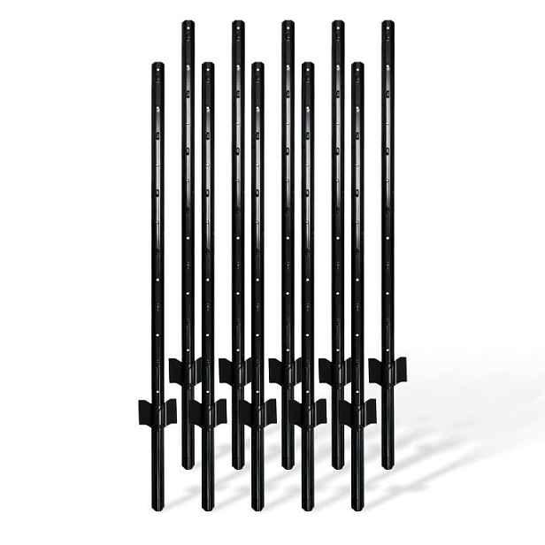 10 Kusů Plotových Sloupků Pro Drátěné Pletivo S Kotvami 90 CM, Černé