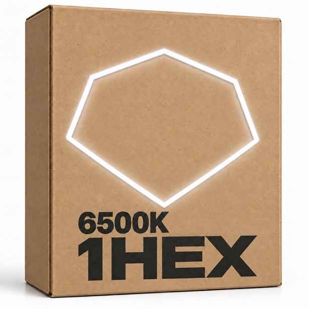 Hexagon Led panel jednodílný černý 42W 6500K 92x79 Cm garážová dílna