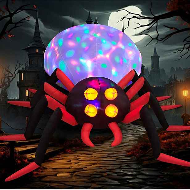 Obrovský nafukovací pavouk na Halloween, 244 cm, pro venkovní použití