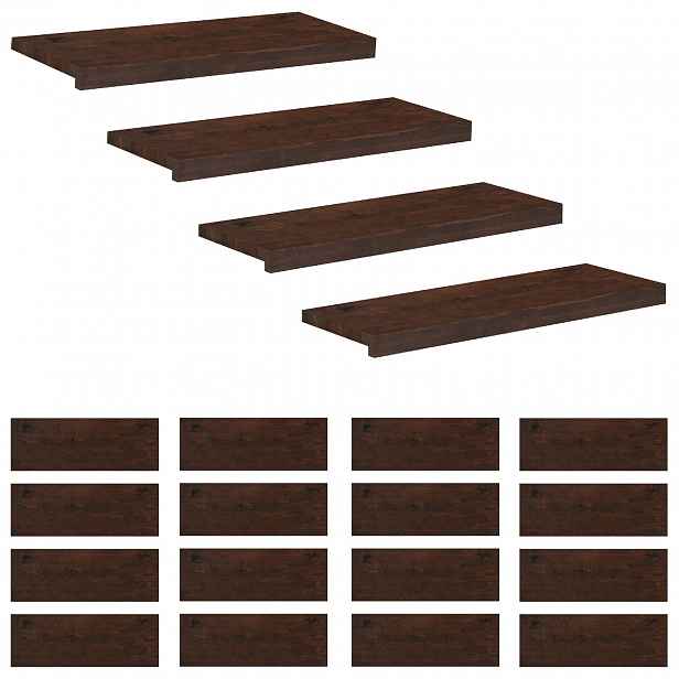 vidaXL Schodišťové nášlapy 20 ks 80 x 30 x 2 cm Tmavě hnědá