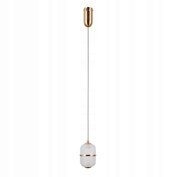 Závěsná Led lampa zlatá 6W Alani Italux skleněná minimalistická lampa