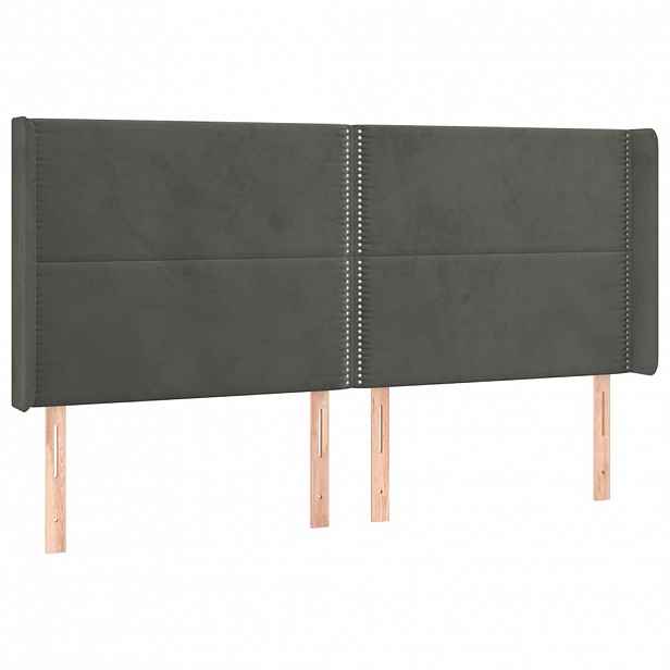 vidaXL Čelo postele typu ušák tmavě šedé 163x16x118/128 cm samet