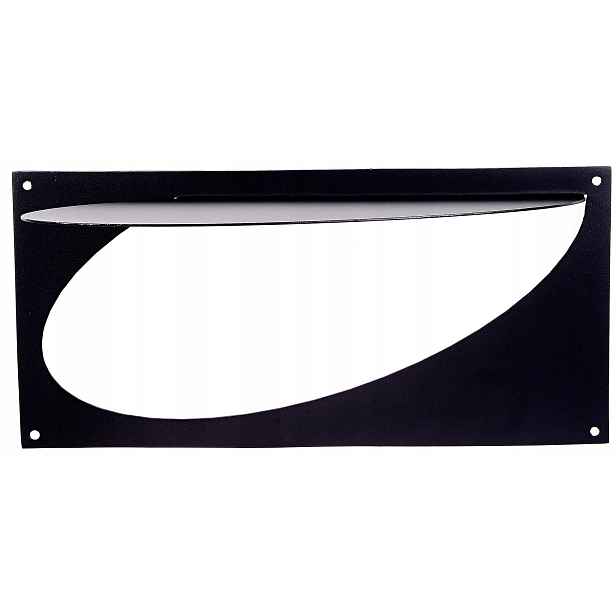 Závěsná police v moderním Loftovém stylu, kovová, černá, 16x40x19 Cm