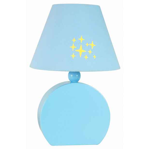 Stolní lampa noční pro děti modrá se stínidlem s hvězdičkami Candellux