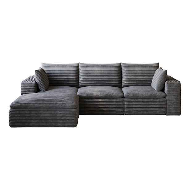 Urban Meuble SOFA Modulární cloud pohovka z manšestru tmavě šedá 260 cm