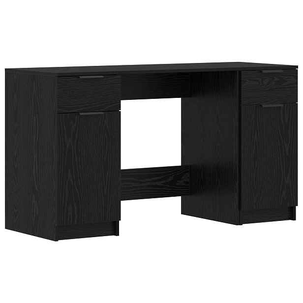 vidaXL Stůl se zásuvkou Černý dub 133 x 50 x 75 cm Kompozitní dřevo