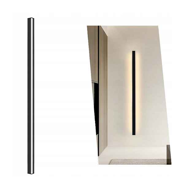 Černá Led nástěnná lampa, moderní, 60 cm, hliník, integrovaný zdroj světla A