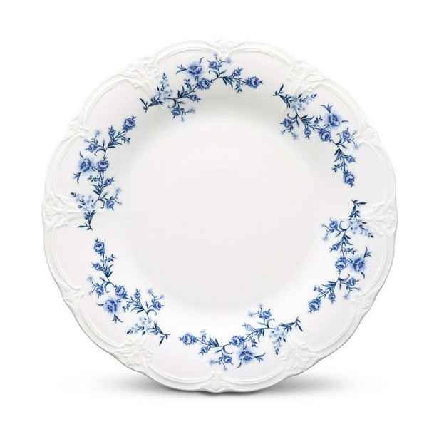 Bílý/modrý dezertní  porcelánový talíř ø 16 cm Retro – BonBistro