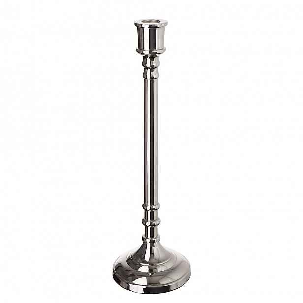 Butlers PURE CLASSICS Svícen na dlouhou svíčku 31 cm - stříbrná