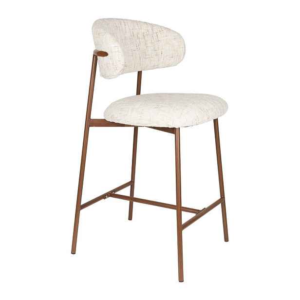Krémová čalouněná barová židle (výška sedáku 65 cm) Claes – White Label