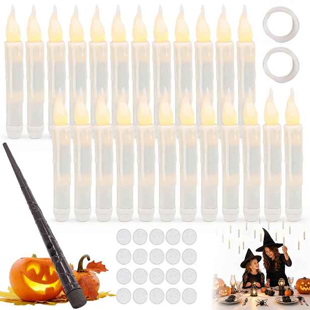 Levitující Led svíčky napájené bateriemi, 24 kusů na Halloween a Vánoce