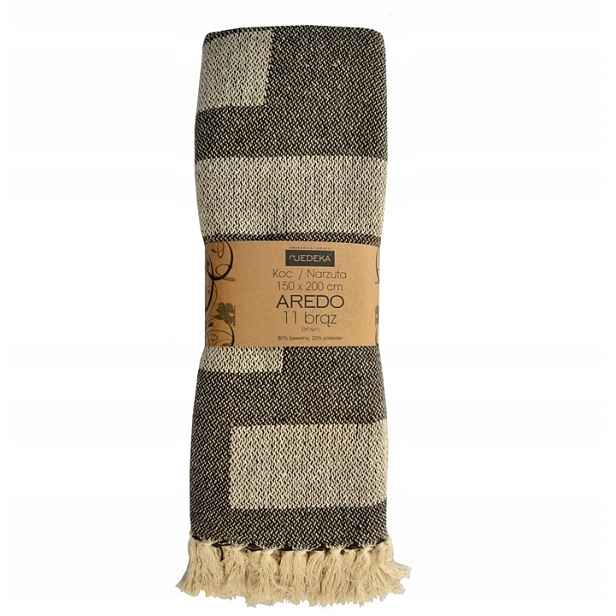 Přehoz Aredo bavlněný s třásněmi 150x200 Aredo hnědý 11