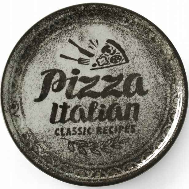 Talíř na pizzu z porcelánu Recipe Collection Black, průměr 33 cm sada 6 ks
