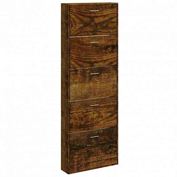 vidaXL Botník kouřový dub 59 x 17 x 169 cm kompozitní dřevo