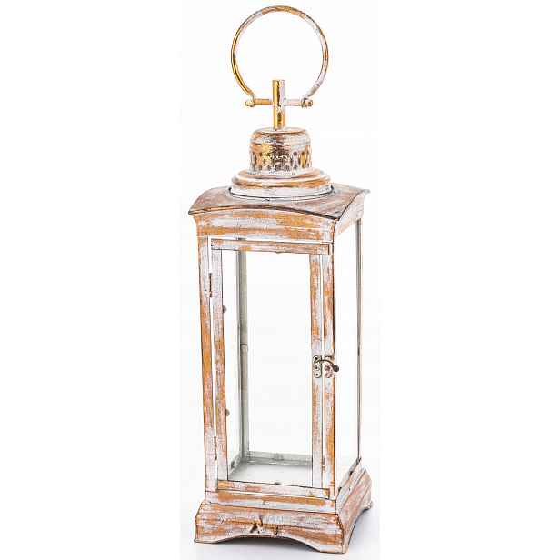 Lucerna lampion kovová zlatá patinovaná rustikální styl shabby chic