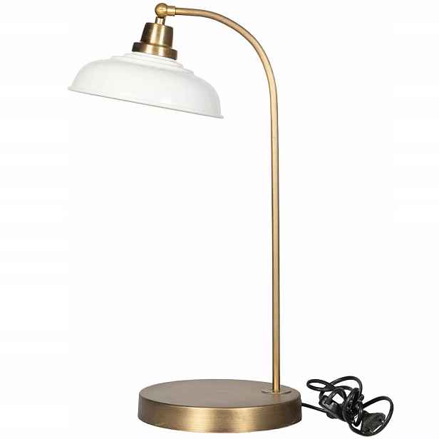 Noční Lampa Stolní Loft Velká 52 cm kovová zlatá bílá