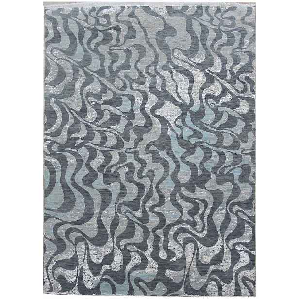 Ručně vázaný kusový koberec Diamond DC-M1 Grey/aqua, 180x275, šedá, chodba / předsíň, Diamond Carpets India