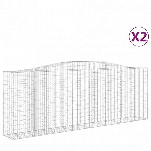 vidaXL Klenuté gabionové koše 2 ks 400x50x140/160cm pozinkované železo