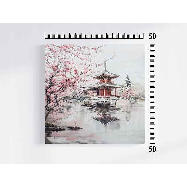 Obraz Na Plátně Canvas Japonský Chrám Višeň Pagoda Orient 50x50