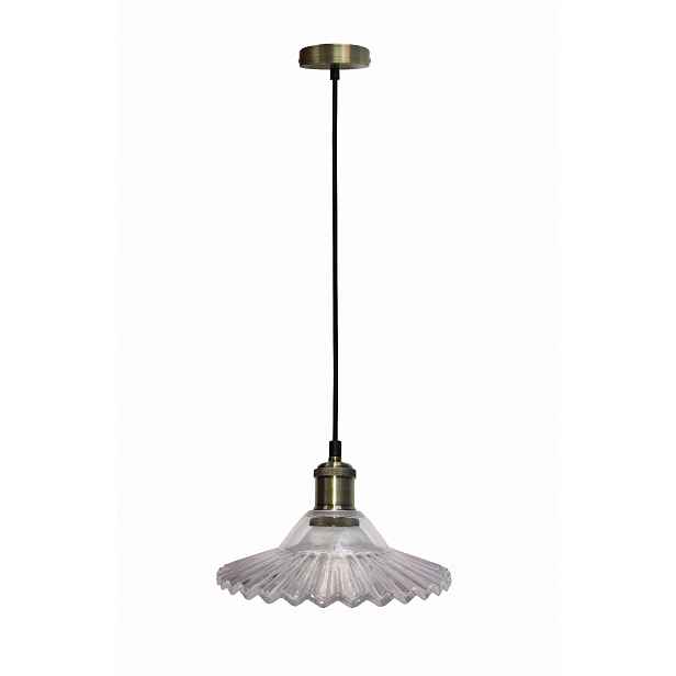 Závěsná lampa bodová patina, skleněné ozdobné stínítko nad stůl Candellux