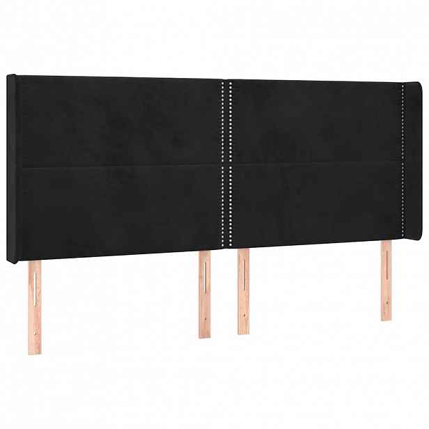 vidaXL Čelo postele typu ušák černé 203x16x118/128 cm samet