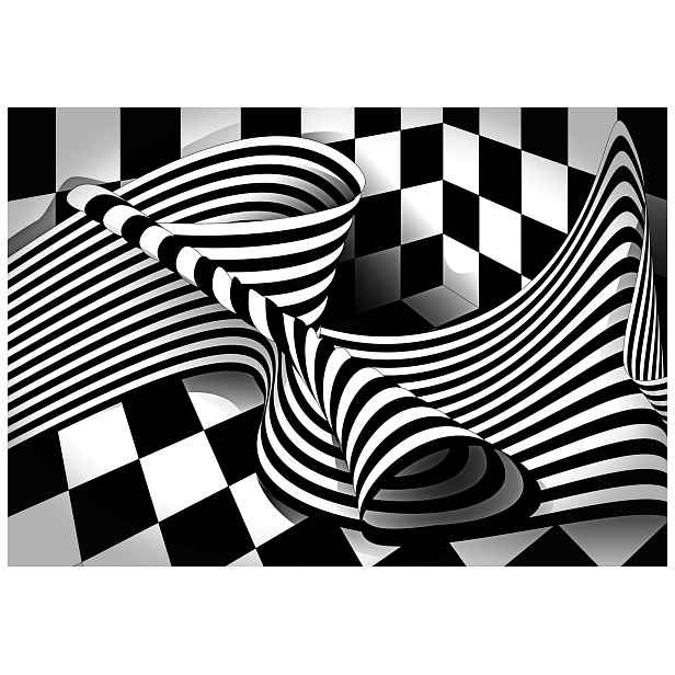 Fototapeta Abstrakce Geometrie Černobílá Vinylové iluze 368x254 lepidlo
