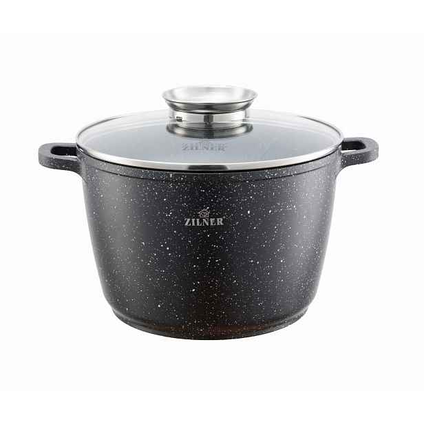 Hluboký Hrnec S Mramorovým Povrchem 28 cm S Poklicí ZL-7010