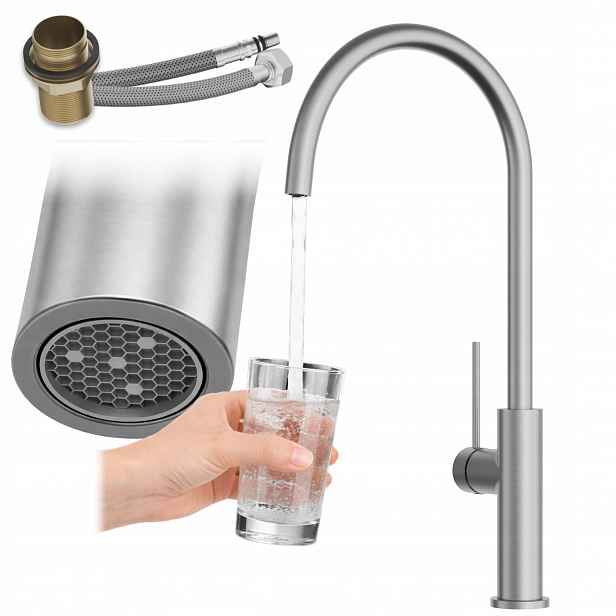 Kuchyňská baterie Kran Inox Otočný stojanový výtok Prestige Slim Premium
